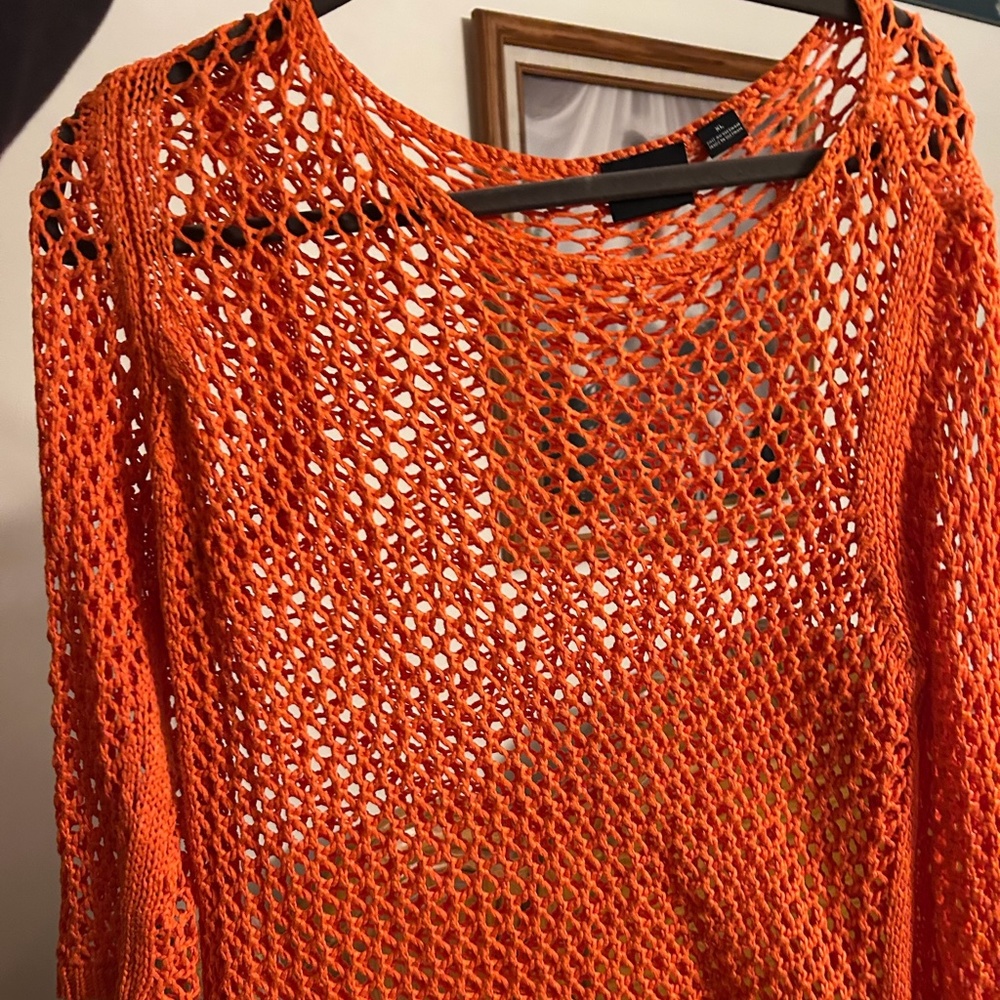 XL Orange Tribal Sweater